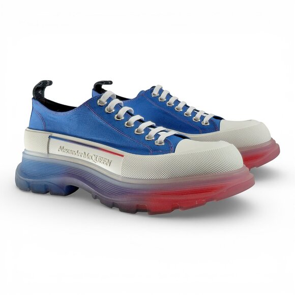 Alexander Mcqueen Men Tread Slick Blue & Red Low Top Sneakers EU 43.5  US 10.5 main image 8